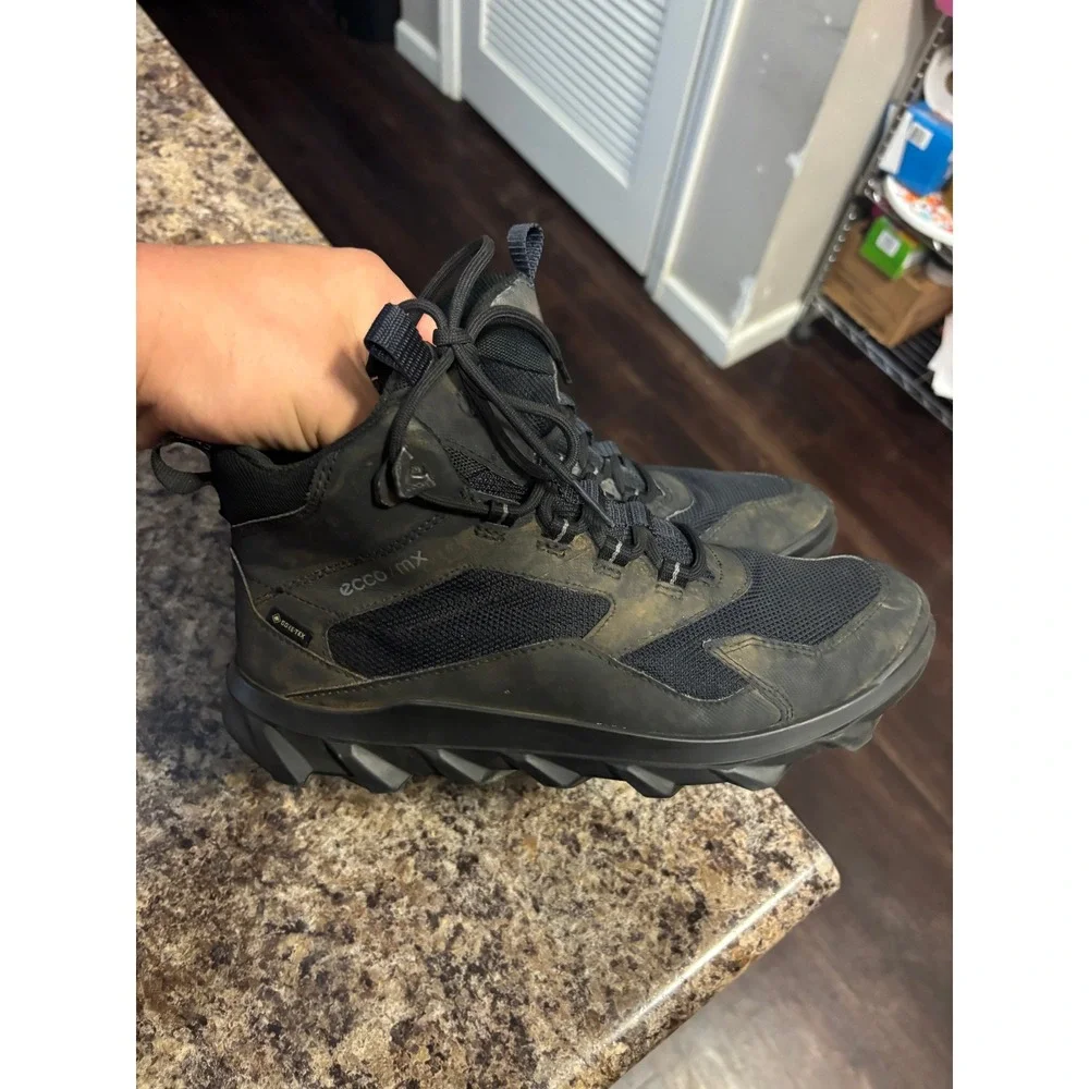 ECCO MX Mid GTX Mens Hiking Boots Black Gore-Tex Waterproof 820223-51052 Size 38